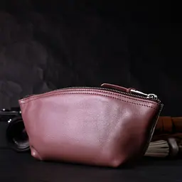 Чарівна жіноча шкіряна косметичка Grande Pelle 16793 пудровий - мініатюра 10