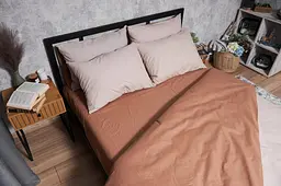 Комплект постільної білизни Moon&Star Бязь Gold Люкс Brown Blanc євро 200х220 наволочки 2х50х70 - мініатюра 4