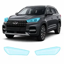 Антигравійна захисна бронеплівка за лекалами для Chery Tiggo 8 I 2018-2020 - оптика (фари та ПТФ)