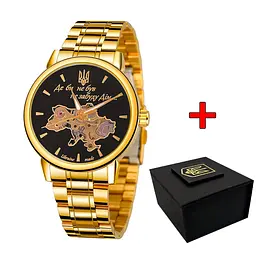 Наручний годинник чоловічий 022 Gold-Black Mechanic Metall Не Забуду Дім Awarder acs0031867