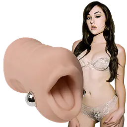 Doc Johnson Sasha Grey - Ultraskyn Vibrating Deep Throat Sucker - вібромастурбатор ротик, 14х7 см - мініатюра 2