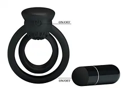 Насадка з вібрацією Pretty Love Penis Ring Black Baile BI-026218 87678 - мініатюра 7