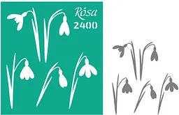 Трафарет багаторазовий самоклеючий №2400 9×10см серія Квіти Rosa TALENT