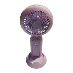 Ручний вентилятор Mini Portable Fan 3 Вт із підсвіткою і підставкою для телефона, фіолетовий, акумуляторний вентилятор - мініатюра 4