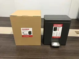 Відро для сміття з плавним закриттям прямокутне Koer TC-010306-07 6 л graphite KR5602, Графит - мініатюра 8