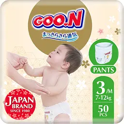 Упаковка трусиків-підгузків Goo.N Premium Soft 3 М (7-12 кг) для дітей унісекс 100 шт. (50 шт. х 2 шт.) - мініатюра 2