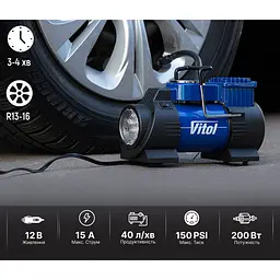 Компресор автомобільний Vitol 40 л (K-60)  - мініатюра 6