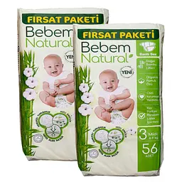 Підгузки Bebem Natural 3 Midi (4 - 9 кг), 112 шт
