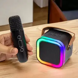 Портативна колонка з караоке мікрофоном та RGB підсвічуванням Winso K12 10W Bluetooth USB microSD AUX Type-C