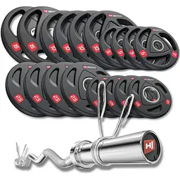 Набір олімпійський Hop-Sport PRO 115кг з W-подібним грифом