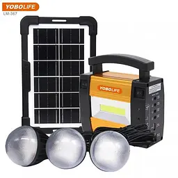 Кемпінговий акумуляторний ліхтар LM-367 (COB + 3xLamp) + сонячна панель + Power Bank (1 режим) - мініатюра 8