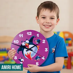 Настінний годинник AMIRI HOME Пінгвін 28 см. безшумний без скла (VG1004) - мініатюра 4