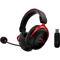 Ігрові навушники HyperX Cloud II Wireless Black/Red (HHSC2X-BA-RD/G/4P5K4AA) [64393] - мініатюра 2