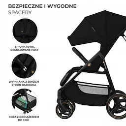 Прогулянкова коляска Kinderkraft Trig 3 Black - мініатюра 3