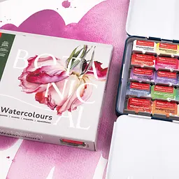 Набір акварельних фарб Botanical 35х2,5 мл кювета, металевий пенал Індіго ROSA Gallery (4823098540724) - мініатюра 7