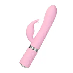 Розкішний кролик з ротацією та вібрацією Pillow Talk Lively Pink, кристал Сваровскі