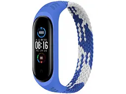 Ремінець BeCover Elastic Nylon Style для Xiaomi Mi Smart Band 5 / Mi Smart Band 6 (Size M) Blue-White (706151)