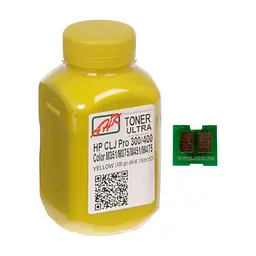 Тонер HP CLJ Pro 300/400/M475 100г Yellow +chip AHK (1505165)