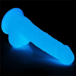 Неоновий фалоімітатор LoveToy Lumino Play 18 см синій - мініатюра 7