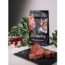 Сухий корм Savory для стерилізованих котів зі свіжим ягням і куркою 400 г - мініатюра 8