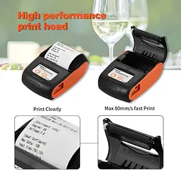 Мобільний термопринтер чеків для смартфона bluetooth Goojprt PT-210, pos принтер + чохол, помаранчевий (100620) - мініатюра 3