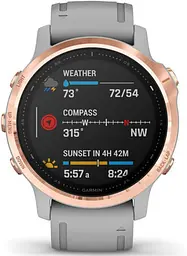 Смарт-годинник Garmin Fenix 6S Rose Gold-tone with Powder Grey Band (010-02159-21/20) - мініатюра 4
