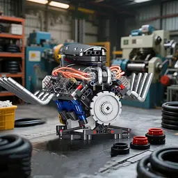 Конструктор двигун V8 акумуляторний мотор з додатком STEM конструктор двигуна внутрішнього згорання для дітей та дорослих, 655 деталей - мініатюра 10