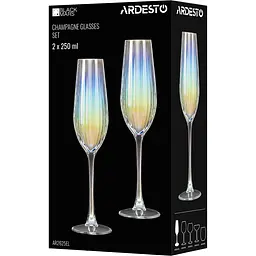 Набір келихів Ardesto Black Mars Zenith для шампанського 250 мл 2 шт. прозорий (AR2625EL) - мініатюра 4