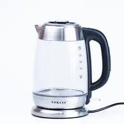 Електрочайник скляний Sokany SK-SH-1069 дисковий 2 л, сталь Sokany SKSH1069 - мініатюра 2