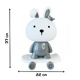 Нічник дитячий «Зайчик на скейті» MGZ-1407(Grey) живлення від USB - мініатюра 2