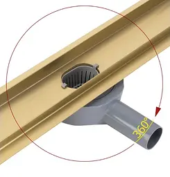 Трап для душу Rea Neox 60 Pro brushed gold 2в1 REA-G2701 - мініатюра 2