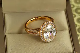Кільце Xuping Jewelry Камея із білим каменем р 20 золотисте - мініатюра 2