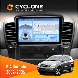 Штатна магнітола KIA Sorento (BL) 2002-2006 Cyclone C9-012 4x64, DSP, 4G Cyclone (НФ-00007925)