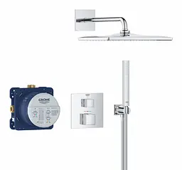 Душева система прихованого монтажу Grohe Grohtherm Cube із Rainshower Mono 310 Cube 34868000, Хром - мініатюра 2