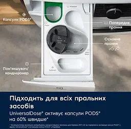 Electrolux Пральна машина Electrolux фронтальна, 9кг, 1400, A, 66см, дисплей, пара, інвертор, universaldose, сріблястий темний - мініатюра 6