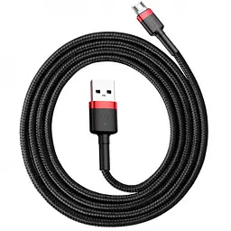 Кабель Baseus Cafule Cable USB to MicroUSB 2.4A 1m CAMKLF-B91 Black-Red - мініатюра 3