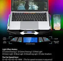Охлаждающая подставка для ноутбука 15-17.3 дюймов Ice Coorel K9 RGB - мініатюра 2
