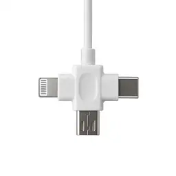Кабель для заряджання телефона 3 в 1, Type-C, Lightning, microUSB, Білий, 140 см, універсальний кабель для заряджання - мініатюра 4