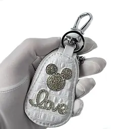 Автомобільна ключниця для ключів із логотипом «Міккі Маус Love», біла - мініатюра 3