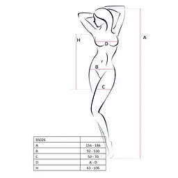 Бодістокінг Passion BS026 white, сукня-сітка на бретелях - мініатюра 4