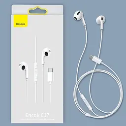 Навушники Baseus Encok Wired C17 (Type-C) білі - мініатюра 5