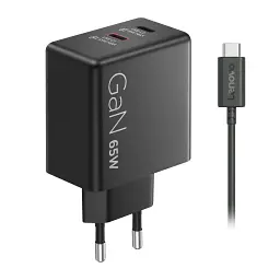 Блок живлення до ноутбуку Lenovo Dual USB-C 65W GaN Charger (40AW065BEU)