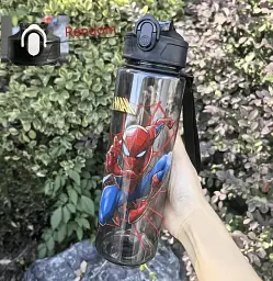 Пляшка Людина павук Spider-Men з трубочкою для спорту та фітнесу, 750 мл