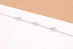 Жіночий тоненький якірний браслет з білого золота 185, 3.4 BR-0007 - мініатюра 2