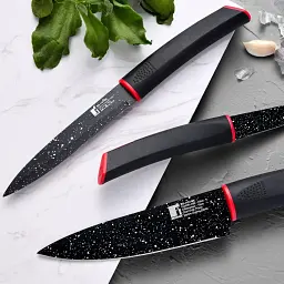 Набір ножів із покриттям під мармур Bergner Keops marble 3 шт. (BG-1151-BK) - мініатюра 5