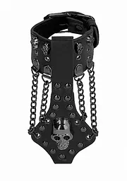 Браслет Skulls and Bones - Bracelet with Skulls and Chains - Black Ouch! 36-OU307BLK 98975 - мініатюра 1