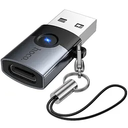 Перехідник Hoco UA46B USB Male to Type-C Female USB3.0 Metal gray - мініатюра 4