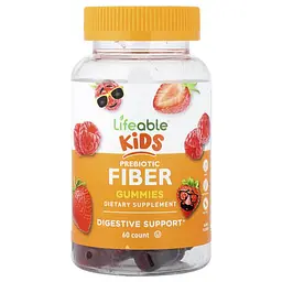 Пробіотики та Ензими для дітей Kids Prebiotic Fiber Gummies 60 жувальних цукерок Lifeable vit0005090