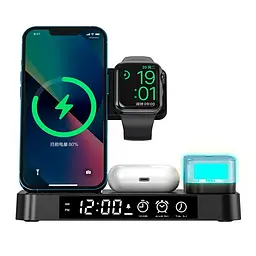 Зарядний пристрій бездротовий — док-станція Qi 3in1 XYJ A37 для Phone, Apple Watch, AirPods - мініатюра 2