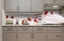 Кухонний фартух Happy Pocket Полуничний десерт вінілова наклейка для кухні ПВХ солодощі Червоний Z181361 - мініатюра 5